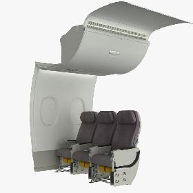A380 Cabin Wall with Front Seats